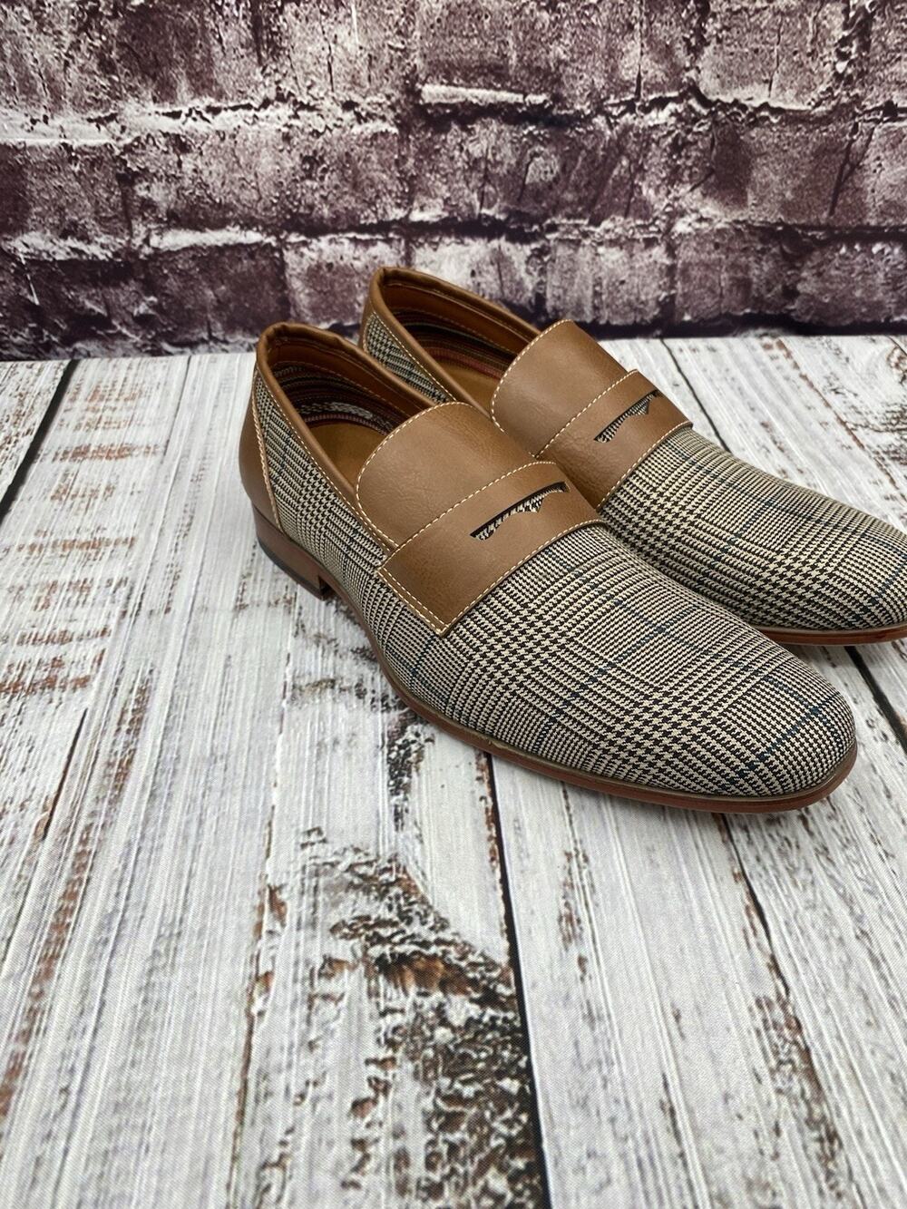 Ferro Aldo Mens Penny Loafers Shoes Sidney Size 9 Brown